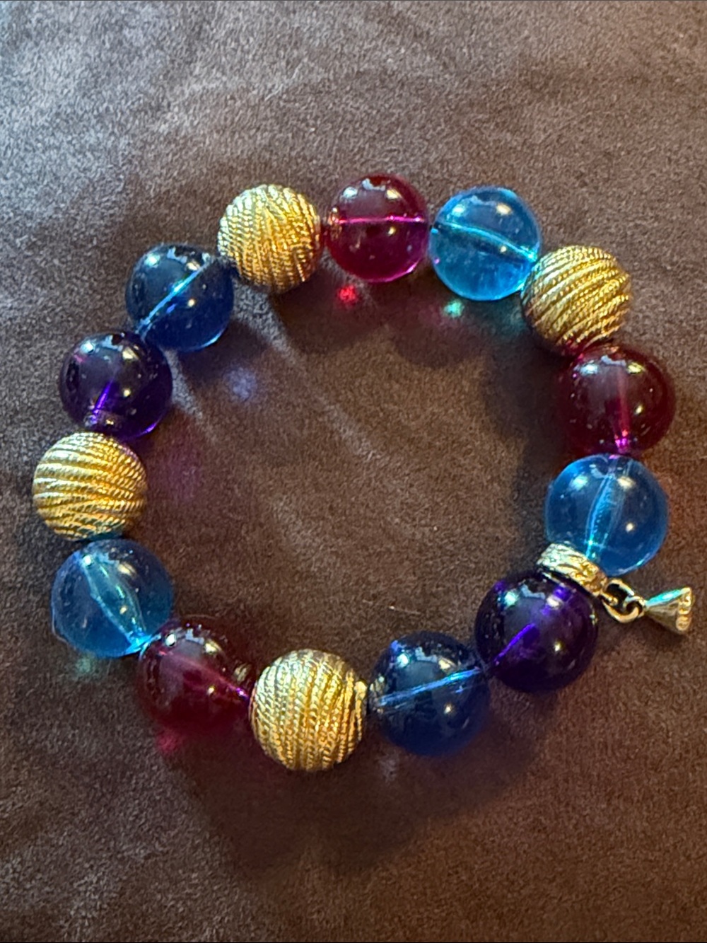Vintage Liz Claiborne Multicolor Bead Stretch Bracelet